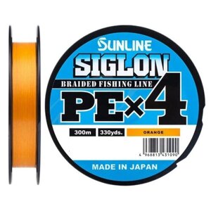 Шнур sunline siglon PE4 300M (orange)2/35LB