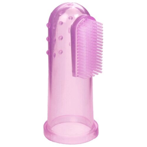 Силиконовая зубная щётка-напальчник "Крошка Я", цвет розовый