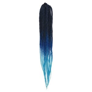 SIM-BRAIDS Афрокосы, 60 см, 18 прядей (CE), цвет чёрный/синий/голубой (FR-34)