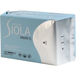 SIOLA Silver Line Прокладки ультратонкие с анионным вкладышем normal дуо, 20 шт
