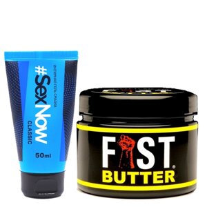Сливочный крем лубрикант для фистинга Fist Butter 500 мл + интимная гель смазка на водной основе SexNow Classic 50мл