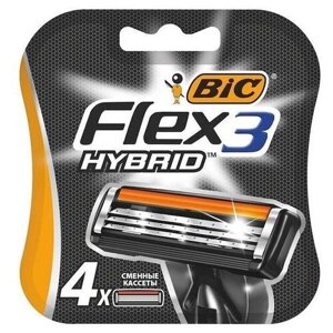 Сменные кассеты для бритья Bic Flex 3 Hybrid, 4шт.