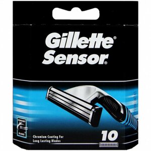Сменные кассеты для бритья Gillette Sensor, 10 шт.
