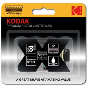 Сменные кассеты для бритья Kodak Premium Razor 3 лезвия 2 штуки, 2шт