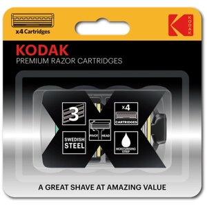 Сменные кассеты для бритья Kodak Premium Razor 3 лезвия 4 штуки, 4шт