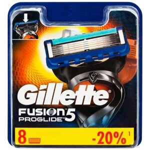 Сменные кассеты Gillette Fusion ProGlide, 8 шт. В упаковке шт: 1