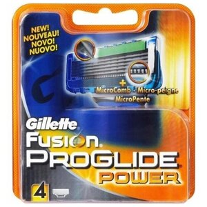 Сменные кассеты Gillette Fusion ProGlide Power, 4 шт.