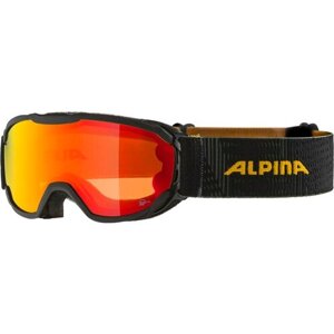 Сноубордическая, лыжная маска ALPINA Pheos Jr. Q-Lite, black-yellow matt/orange
