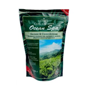 Соль для ванн Ocean Spa, "Баланс & Спокойствие", с зеленым чаем и мелиссой, дой-пак, 530 г