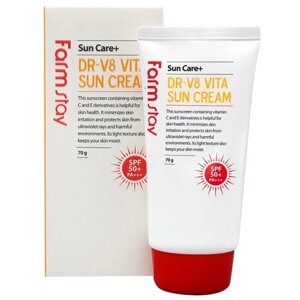 Солнцезащитный крем для лица с витаминным комплексом FarmStay DR-V8 Vita Sun Cream SPF 50+ PA