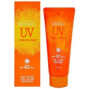 Солнцезащитный крем для лица увлажняющий SPF42 DEOPROCE