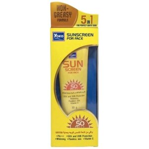 Солнцезащитный крем YOKO sunscreen FOR FACE SPF 50, 30гр.