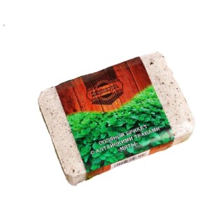 Соляной брикет для бани и сауны, с алтайскими травами "Мята", 1,35 кг "Добропаровъ"