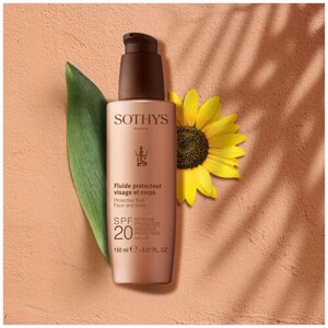 Sothys, Солнцезащитный крем-молочко с SPF20 для лица и тела Protective Fluid Face And Body SPF20 Moderate Protection UVA UVB, 150 мл.