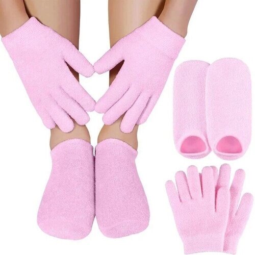 Спа набор для рук и для ног перчатки и носочки увлажняющие гелевые многоразовые