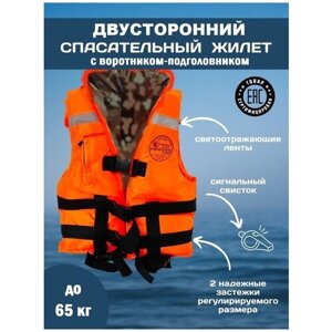 Спасательный жилет POSEIDON FISH Life vest взрослый до 65 кг с подголовником гимс, Беларусь