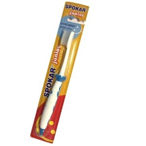 Spokar Junior extra soft - Детская зубная щетка-очень мягкая, цвет - синий