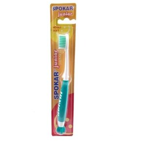 Spokar Junior Soft - Детская зубная щетка мягкая, цвет - зеленый