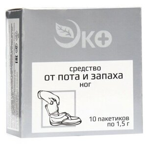 Средство от пота и запаха ног Экотекс, 10 пакетиков по 1,5 г 9323672