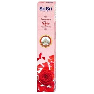 SriSri Tattva Палочки для благовоний Роза Премиум, 20 гр. набор из 4 шт. Индия