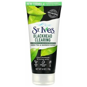 St. Ives Blackhead Clearing Очищающий скраб для лица, зеленый чай, 170 гр (Пилинг | Скрабы | Крем)