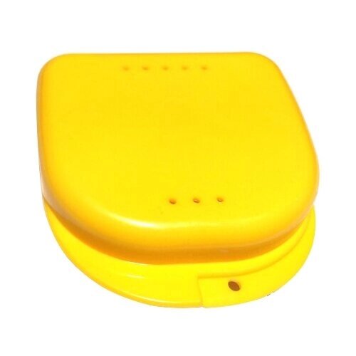 StaiNo Denture Box Slim – Бокс пластиковый ортодонтический, 82*85*29 мм, желтый