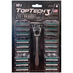 Станок для комфортного бритья (США)+ 25 сменных кассет+ набор зубных щеток (5 штук) в подарок