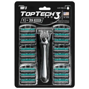 Станок для комфортного бритья "TopTech Pro 3"25 сменных кассет (США) + хороший подарок для нашего покупателя