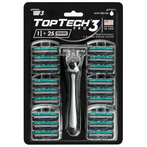 Станок для комфортного бритья "TopTech Pro 3"25 сменных кассет (США)