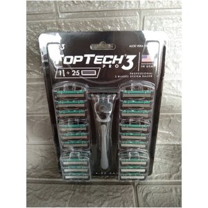 Станок для комфортного бритья "TopTech Pro 3"31 кассета (США) + лосьон после бритья