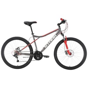 STARK Велосипед Stark'22 Slash 26.1 D Steel (рама 14,5", серый/красный)