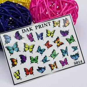 Стикеры для маникюра (самоклеящиеся слайдеры) для дизайна ногтей "Бабочки"