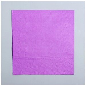 Страна Карнавалия Салфетки бумажные, однотонные, 25х25 см, набор 20 шт, цвет фиолетовый