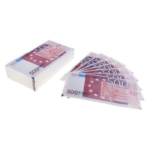 Сувенирные салфетки "500 евро", 2-х слойные, 25 листов, 33х33 см 287926
