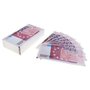 Сувенирные салфетки "500 евро", 2-х слойные, 25 листов, 33х33 см