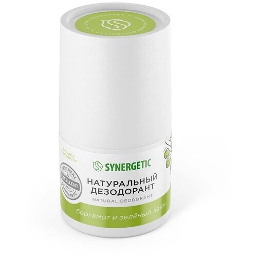 Synergetic Натуральный дезодорант Бергамот - зеленый лайм, 50 мл, 50 г, 1 шт.