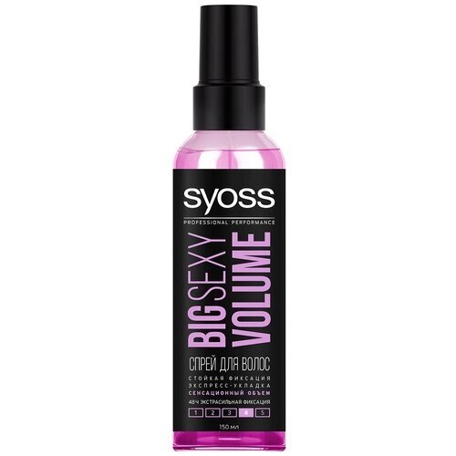 Syoss Спрей для укладки волос Big sexy volume, экстрасильная фиксация, 150 г, 150 мл