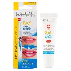 Сыворотка Eveline Lip Therapy Professional Филлер для губ интенсивный гиалуроновый с коллагеном 8в1 total action 12 мл.