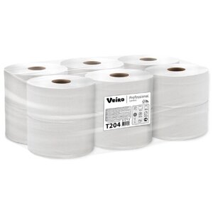 T204 Туалетная бумага в средних рулонах Veiro Professional Comfort двухслойная (12 рулонов по 170 метров)