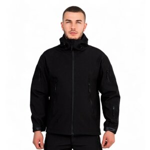 Тактическая куртка Softshell черная 3XL
