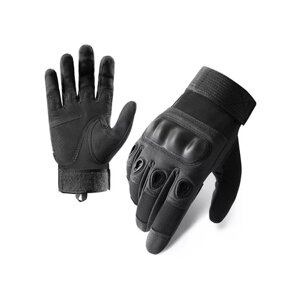 Тактические перчатки спортивные для страйкбола, автоспорта, велоспорта, армии армейские черные, размер L