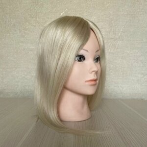 Теменная накладка из натуральных волос 35 см -60 блонд