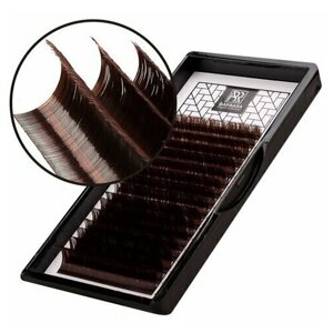 Тёмно-коричневые ресницы "Горький шоколад" микс 0,10/D 7-15 мм (16 линий) Barbara
