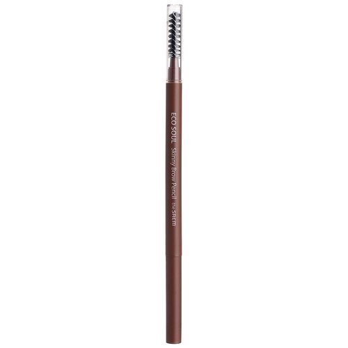 The Saem Карандаш для бровей Eco Soul Skinny Brow Pencil, оттенок 01 natural brown