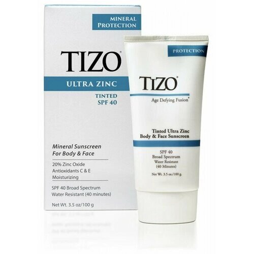 TIZO (США) Крем солнцезащитный для лица и тела с оттенком TiZO Ultra Zinc SPF 40 Tinted, 100 г