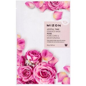 Тканевая маска для лица с экстрактом лепестков розы MIZON Joyful Time Essence Mask Rose, 23 г