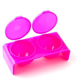 TNL пластиковый контейнер двухсекционный С крышкой (розовый)