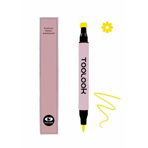 TooLook Цветная подводка фломастер для глаз со штампом Цветок №9 желтый