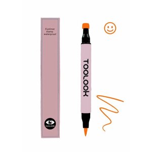 TooLook Цветная подводка фломастер для глаз со штампом Смайлик №14 оранжевая