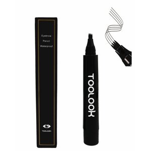 TooLook Карандаш для бровей с эффектом микроблейдинга, водостойкий маркер, лайнер, тон №1 чёрный 3.5 мл
